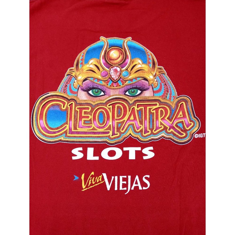 Vintage T Shirt Casino Cleopatra Slots Viva Viejas XL Red Double Sided Game IGT - Picture 3 of 8